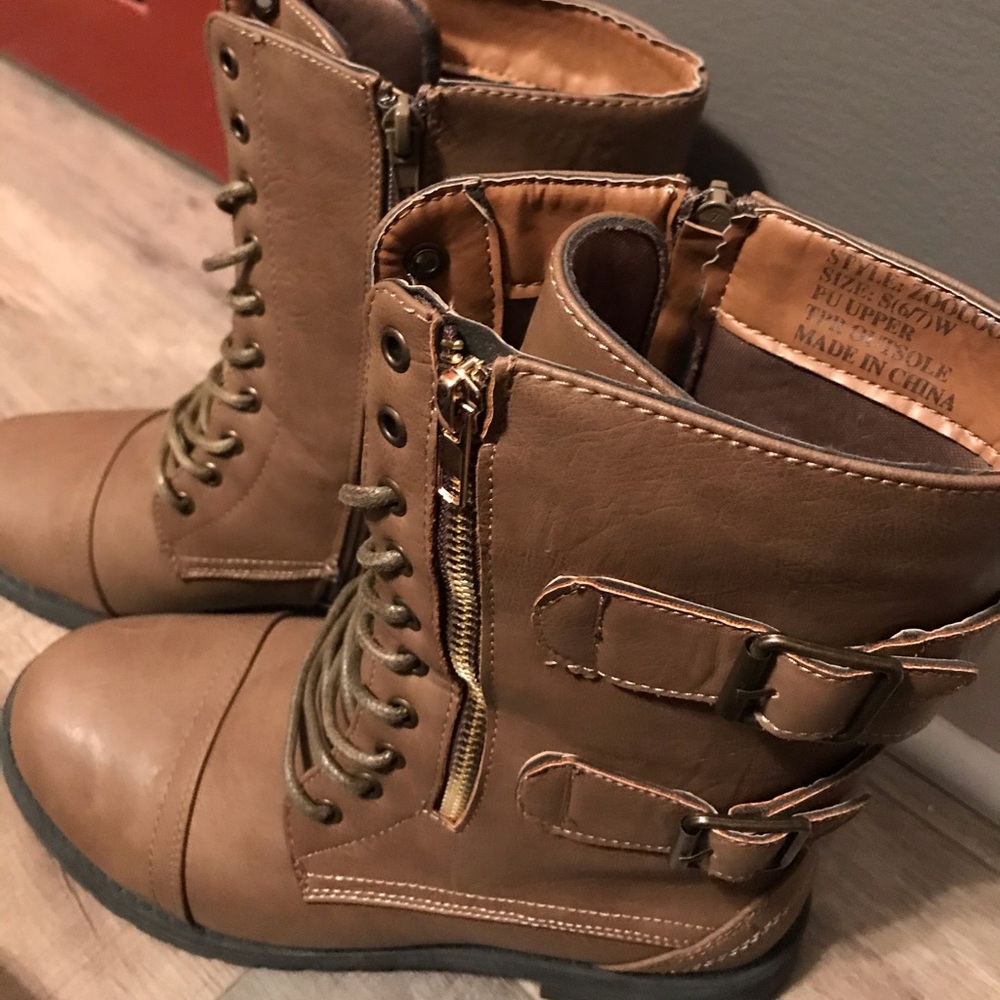 combat boots.